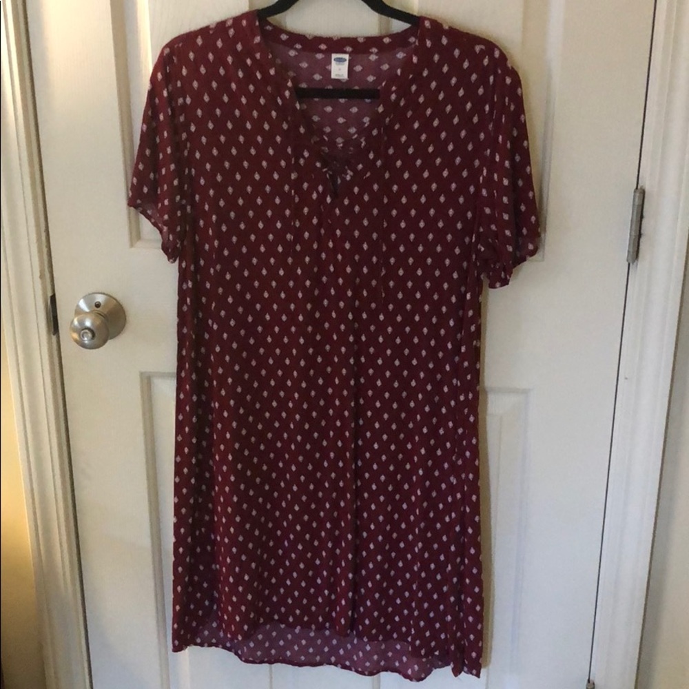 Red printed dress